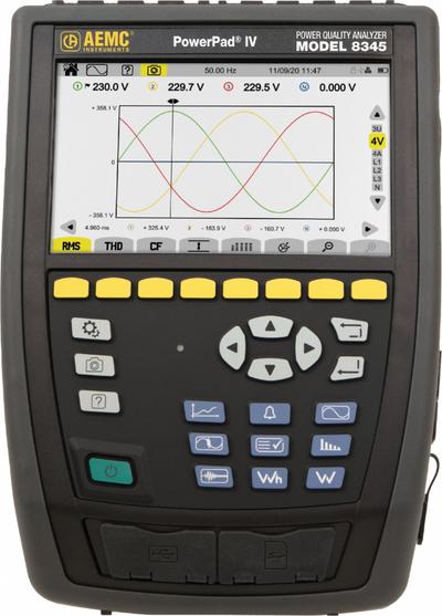 AEMC INSTRUMENTS Power Quality Analyzer: For Three Phase, CAT IV 1000V, IP54, Digital - Power Analyzers