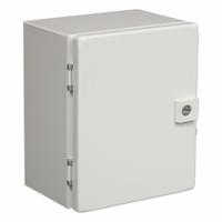 RITTAL Electrical Enclosure: Steel, 300 mm x 250 mm x 200 mm, 4, Solid Cover, Hinged, Painted (MPN 8018125). Key specifications — Brand: RITTAL; Closure Method: 1/4-Turn Latch.