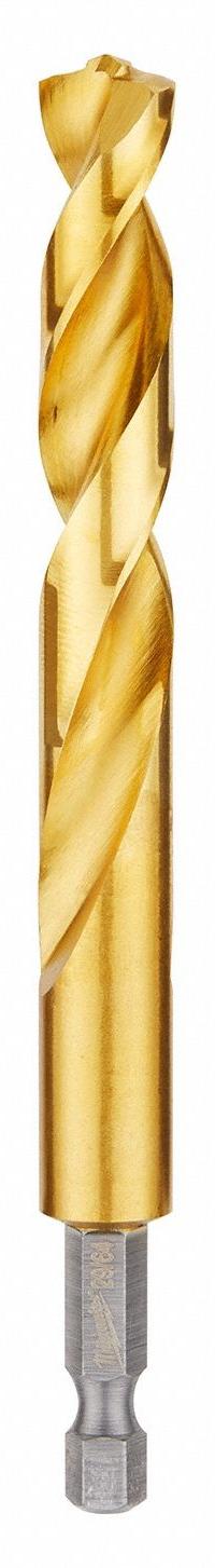 MILWAUKEE Hex Shank Drill Bit: 29/64", 135° Split Point, TiN-Coated HSS, Impact Rated (MPN 48-89-4626). Key specifications — attr1234973: Impact Rated; attr1234966: MILWAUKEE; attr1234978: 0.4531.