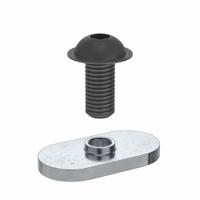 Bolt Assembly: M6 Size, 10 mm Thread Lg, Button Head Socket Cap, For 6.5 mm Slot Wd, Steel, 15 PK (MPN 75-3404-15). Key specifications — Fastener Type: T-Nut; Fastener Head Type: Button Head Socket Cap; Material: Steel; Finish: Zinc-Plated; T-Slot Fastener Type: Bolt Assembly; Threaded Hole Location: Single Center; Compatible Series: 80/20 25 Series; System of Measurement: Metric.