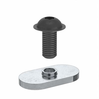 80/20 Bolt Assembly: M6 Size, 10 mm Thread Lg, Button Head Socket Cap, For 6.5 mm Slot Wd - Slide-In T-Nuts