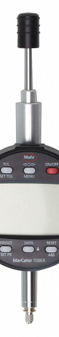 MAHR Digital Indicator: 0.00002 in to 1 in /0.001 mm to 25 mm, Inch/Metric, 0.002 mm Accuracy, IP42 (MPN 4337628). Key specifications — attr1184065: MAHR; attr1184072: 0.002 mm; attr1184084: 58 mm.