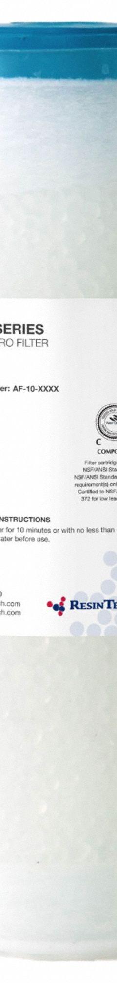 RESINTECH Anti-Scale Cartridge: Ions, 3.8 lpm Flow Rate, M-PHOSPHATE, AF-10-3321, 1. Key specifications — Media Within: M-PHOSPHATE; Material: Thermoplastic Elastomer; Product Type: Anti-Scale Cartridge; Manufacturer Part Number: AF-10-3321.