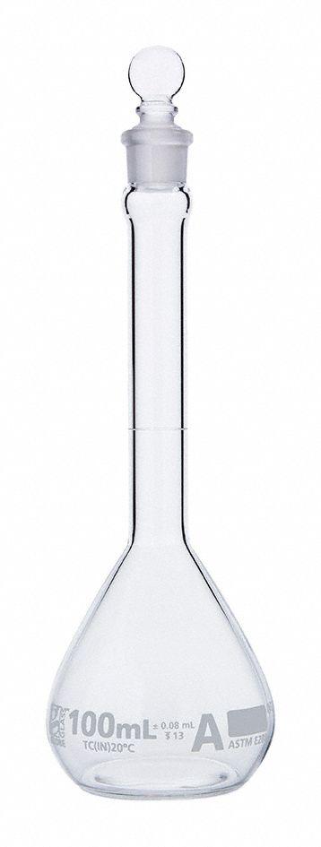 GLOBE SCIENTIFIC Volumetric Flask: 100 mL - Glass Volumetric Flasks