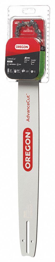 OREGON Chainsaw Bar and Chain: 18 in Compatible Bar Lg, 0.325 in, 0.05 in Gauge, 72 Links (MPN 36892). Key specifications — Brand: OREGON; Compatible Chain Saw Manufacturer: ECHO; Pitch: 0.325 in.