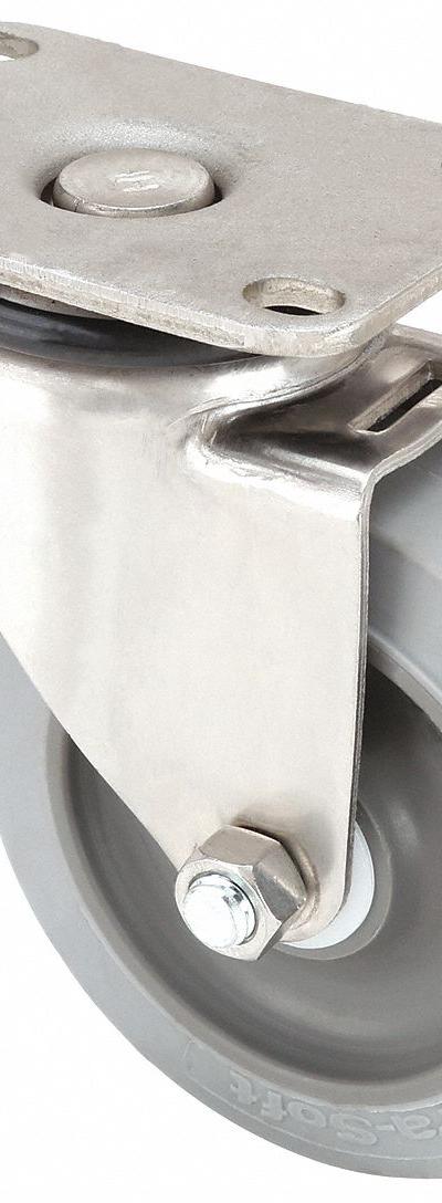 APPROVED VENDOR Plate Caster: Swivel - Corrosion-Resistant NSF-Listed Sanitary Plate Casters