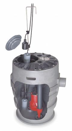 LIBERTY PUMPS Sewage Ejector System: 41 gal, 2/5 hp, 115V AC, 95 gpm Flow Rate @ 10' of Head, 4 in (MPN P372LE41/A2). Key specifications — Rated Voltage: 115V AC; Discharge Location: Top; Brand: LIBERTY PUMPS; Switch: Piggyback Tether Float.