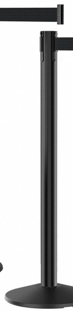 RETRACTA-BELT Crowd Control Post, PK 2: 40 in Post Ht, 10 ft Belt Lg, Black, 2 No. of Posts (MPN P101BA-BK-2PK). Key specifications — attr193637: RETRACTA-BELT PRIME; attr982544: Round Sloped; attr982546: Black; attr982564: No Legend; attr982565: Black; attr1024191: No Pattern.