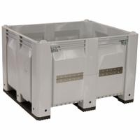 DECADE PRODUCTS Bulk Container: 25.4 cu ft, 48 in x 40 in x 31 in, Lid Not Included, 4-Way Entry (MPN C0130DDL-104). Key specifications — Brand: DECADE PRODUCTS; Stackable: Stacking Capable; Shape: Rectangular; Runner Location: Short Side; Fork Entry: 4-Way Entry; Container Wall Type: Solid; Mobility: Stationary; Fork Pockets: Fork Pockets Included.