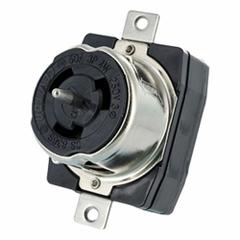 LEVITON Locking Receptacle: Non-NEMA, Black, 250V AC, 50 A Current Rating, 3 Poles, 4 Wires (MPN CS8369). Key specifications — Brand: LEVITON.