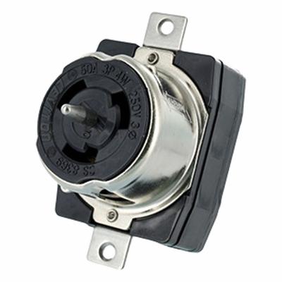 LEVITON Locking Receptacle: Non-NEMA, Black, 250V AC, 50 A Current Rating, 3 Poles - General Purpose Receptacles