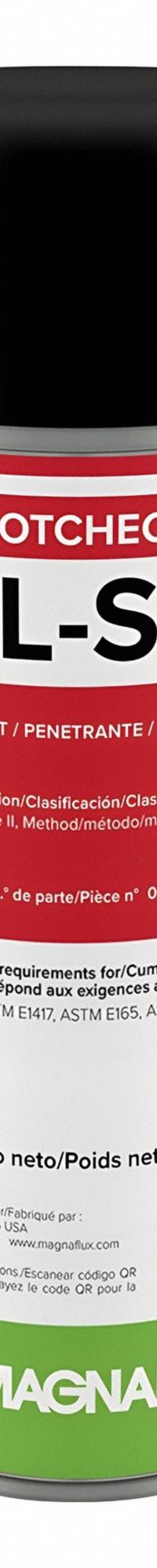 MAGNAFLUX Dye Penetrant: 10.5 oz, Aerosol Can (MPN SKL-SP2). Key specifications — Manufacturer Part Number: SKL-SP2; Brand: MAGNAFLUX; Product Type: Solvent-Based Visible Dye Penetrant.