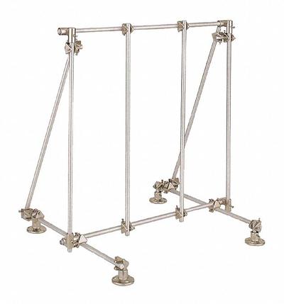 OHAUS Steel Lab Frame: Stainless Steel, 1 in Rod Dia, 18 in Overall Lg - Lab Frames