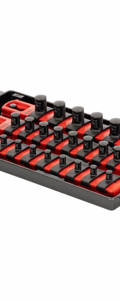 ERNST MANUFACTURING Socket Organizer: Red - Socket Rails & Trays