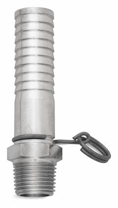 SANI-LAV Hose Adapter: Stainless Steel, Stainless, 3 3/4 in Overall Lg, 3/4 in Inlet Connection Size (MPN N14S). Key specifications — Inlet Connection Type: Barb; Brand: SANI-LAV; Color/Finish: Stainless; Includes: Trigger Lock Ring; Material: Stainless Steel; Product Type: Hose Adapter.
