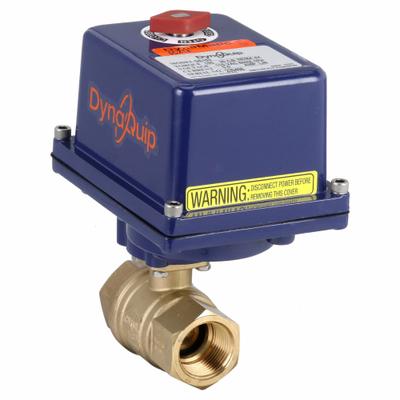 DYNAQUIP CONTROLS Electrically Actuated Two-Way Ball Valve: 1 in, Brass, 120V AC - Brass Electrically-Actuated Ball Valves