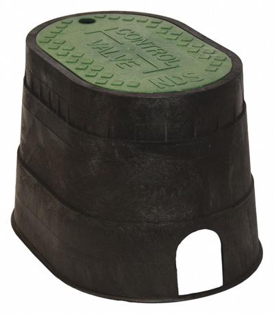 NDS Valve Box: Polyolefin, Oval, 9 3/4 in Overall Ht, 11 in Overall Wd - Valve & Meter Boxes