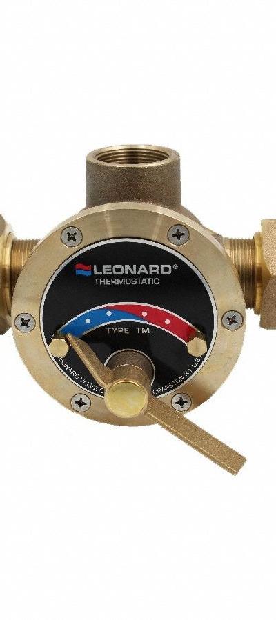 LEONARD VALVE Thermostatic Mixing Valve: 1 1/4 in Inlet Connection Size - Point-of-Source Mixing Valves