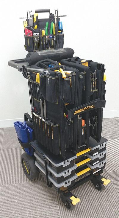 MOBILE SHOP Tool Cart, Pro Model: Black, 20 in Wd, 28 in Dp, 40 in Ht, Padlockable - Tool-Equipped Heavy-Duty Modular Utility Carts