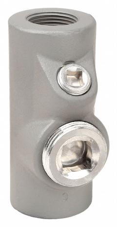 Sealing Fitting - Vertical and Horizontal: Aluminum, 1 1/4 in Trade Size, Female, EYSEF (MPN EYSEF125AL). Key specifications — Brand: APPLETON ELECTRIC; Finish: Powder Coated; Connection Type: Threaded; Thread Gender: Female; Ends - Hazardous Fittings: 1-1/4 in FNPT x 1-1/4 MNPT; Material: Aluminum; Hazardous Location Rating: Class II, Division 1 and 2, Groups E, F, G; Thread Type: NPT.