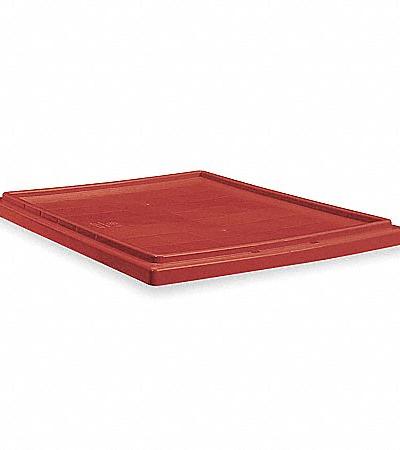AKRO-MILS Lid: 23 1/2 in x 15 1/2 in, Red, FDA Compliant, 5LA11, 35240 - Lids for Standard Stacking & Nesting Totes