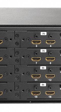 ZIGEN HDMI Switch: 4 Ports, Black, HDMI Female, 5 1/8 in Overall Ht, 18 7/8 in Overall Wd (MPN HX-1616/HDBT CHASSIS (empty)). Key specifications — attr931087: ZIGEN; attr931088: Black; attr931090: HDMI Female; attr931102: HDMI Switch.