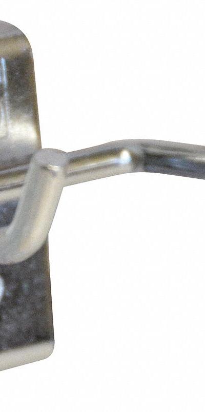 TRESTON Double Rod Pegboard Hook: 1 1/2 in x 5 29/32 in x 1 3/4 in - Hooks for Square-Hole Pegboard