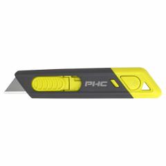 PACIFIC HANDY CUTTER, INC Safety Knife: 6 in Overall Lg, Textured, 1 1/4 in Overall Wd, Metal (MPN E13205-9). Key specifications — attr307884: Slide Release Button; attr307885: Carbon Steel Rounded Tip; attr307882: Green; attr307878: Textured; attr307881: Metal; attr324892: PACIFIC HANDY CUTTER, INC.