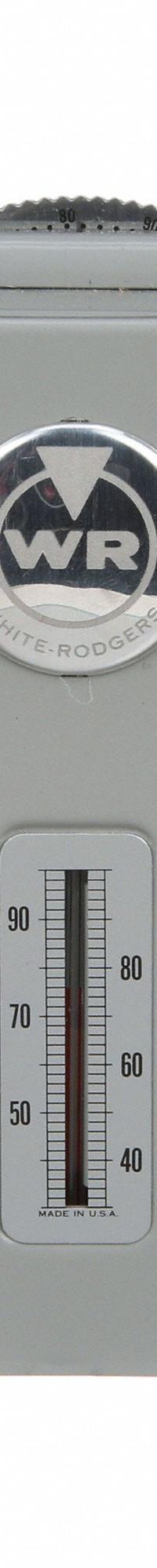 EMERSON Line Volt Mechanical Tstat: Heat Only, On, 55° to 85°F, Exposed Dial, 120 to 240V AC, 1H (MPN 01 52 009S1). Key specifications — Application: Heat Only; Key Features: Dustproof Case; System Settings: On; Switch Type/Action: SPST, Open on Rise; Temperature Control Range: 55° to 85°F; Stages: 1H; Voltage: 120 to 240V AC; Brand: EMERSON.