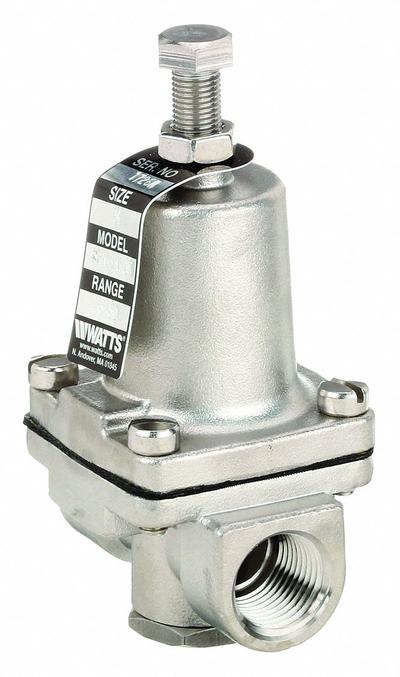 Watts Pressure Regulator: FNPT x FNPT, 1/2 in Pipe Size, Stainless Steel - Standard Capacity Water Pressure Regulators
