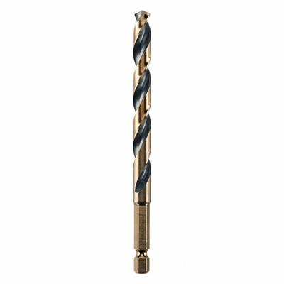 DEWALT Hex Shank Drill Bit: 21/64", 135° Split Point, Black & Gold HSS - Dewalt Impact Ready Drill Bits