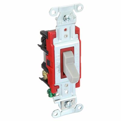 BRYANT Wall Switch: Toggle Switch, 4-Way, Maintained, Gray, 120/277V AC - Toggle Wall Switches