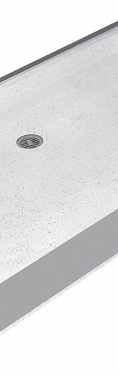 FIAT PRODUCTS Shower Floor: Rectangle, Barrier Free Threshold, Terrazzo, 38 5/8 in Overall Lg (MPN ADAWN6036081). Key specifications — Material: Terrazzo; Drain Location: Center; Brand: FIAT PRODUCTS.