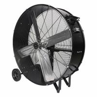 HUNTER Mounted Fan: 36 in Blade Dia, 2 Speeds, 120V AC, 1/4 hp, Belt Drive, Aluminum (MPN HAC-DRUM36). Key specifications — Number of Speeds: 2; Voltage: 120V AC; Brand: HUNTER.