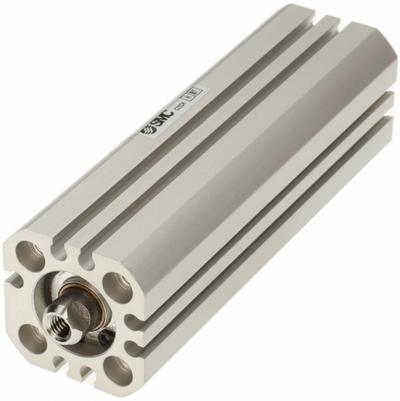 SMC Compact Cylinder: 25 mm Bore Dia, 25 mm Stroke Lg, Tapped Hole/Through Hole Mounting - Through Hole Mount Compact Cylinders