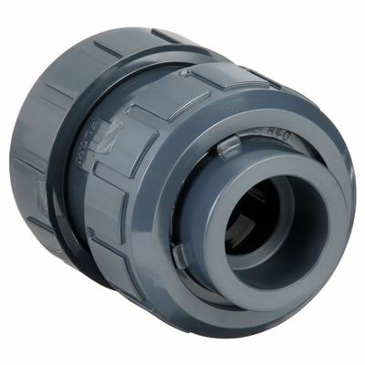ASAHI Ball Check Valve: Ball, Inline Valve Body, PVC, 1 1/4 in Pipe Size, True Union Socket - PVC Ball Check Valves