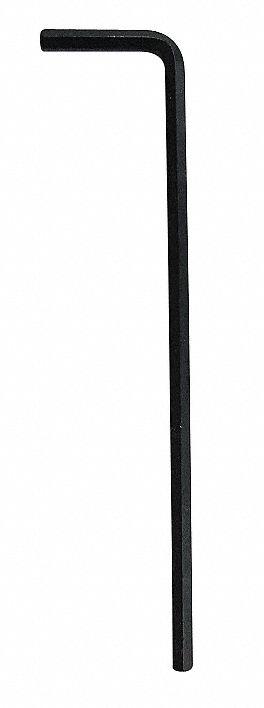 WESTWARD Hex Key: 0 Ball Ends, 1/8 in Tip Size, SAE, Long, Alloy Steel, Black Oxide - L-Shaped Hex Keys