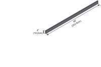 INSTOCK Work Surface Curb: 8 ft Overall Lg, 4 in Overall Wd, 1 in Countertop Thick, Black, Phenolic (MPN GRLP9604-1). Key specifications — Brand: INSTOCK; Color: Black; Material: Phenolic.