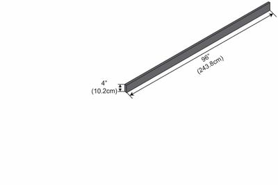 INSTOCK Work Surface Curb: 8 ft Overall Lg, 4 in Overall Wd, 1 in Countertop Thick - Phenolic Lab Furniture Work Surfaces