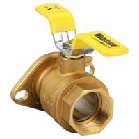 WEBSTONE Manual Two-Way Ball Valve: 1 1/2 in, Brass, Straight, FIP x Flange, Full Port Ball Port (MPN 41406HV). Key specifications — Brand: WEBSTONE; Handle: Tee.