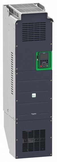 SCHNEIDER Variable Frequency Drive: In Phase Three, Out Phase Three, 200 hp, IP20, No Bypass, Black (MPN ATV630C13N4). Key specifications — Style: Compact; Color: Black/Blue/Gray; Output Phase: Three.