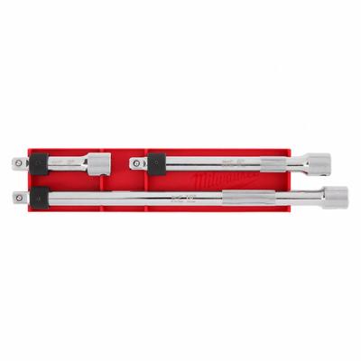 MILWAUKEE Socket Extension Set: 3/8 in Input Drive Size, 3/8 in Output Drive Size - Wobble Hand Socket Extension Sets