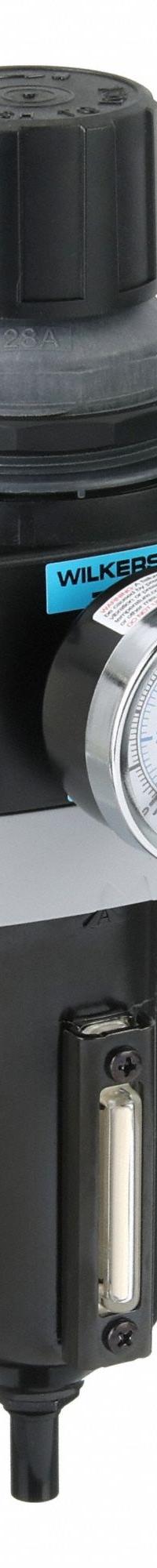 WILKERSON Filter/Regulator: 28 Series, 3/8 in NPT, 200 scfm, 5 micron, 0 psig to 125 psig, Aluminum (MPN B28-03-FHG0B). Key specifications — attr109419: WILKERSON; attr109429: Aluminum; attr109463: Yes; attr109467: Nitrile; attr109468: 28.