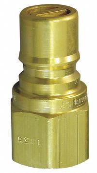 DANFOSS Portable Gas Heater Quick Connect Coupling: Portable Gas Heaters, 31C938, Brass (MPN 100506). Key specifications — Brand: DANFOSS; Pipe Connection: 3/8 in (F) NPT; Coupler Type: Coupler Plug; Material: Brass; Compatible with Product Type: Portable Gas Heaters; Compatible Grainger Part Number: 31C938.