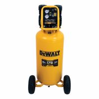 DEWALT Portable Electric Air Compressor: Quiet, Oil Free, 26 gal, Vertical, 2 hp, 4 cfm @ 90 psi (MPN DXCMSAC260). Key specifications — attr48686: Oil Free; attr48685: 120V; attr48678: 15A; attr48671: DEWALT; attr124308: Quiet (less than 75 dBA).