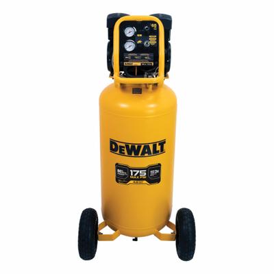 DEWALT Portable Electric Air Compressor: Quiet, Oil Free, 26 gal, Vertical, 2 hp - Wheeled Portable Electric Air Compressors