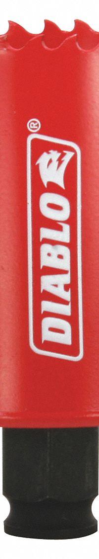 DIABLO Hole Saw: 2 9/16 in Saw Dia., 4 Teeth per Inch, 2 3/8 in Max. Cutting Dp, Bi-Metal (MPN DHS2563). Key specifications — attr1098070: 4; attr1098087: DIABLO; attr1098073: Snap-Lock Plus™.