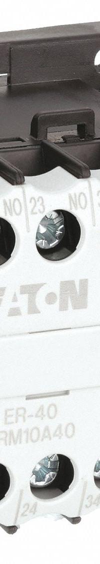 EATON IEC Mini Control Relay: DIN-Rail Relay Mounting, 120V AC Coil Volt, 4NO, 10 A (MPN XTRM10A40A). Key specifications — Brand: EATON.
