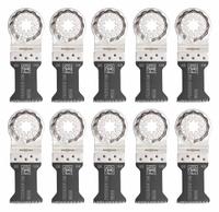 FEIN Oscillating Tool Blade: 1 3/8 in Blade Wd, 3 13/16 in Overall Lg, Precision Cutting, 10 PK (MPN 63502205290). Key specifications — attr1097473: Drywall; attr1097476: FEIN; attr1097456: Precision Cutting.