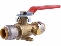 SHARKBITE MAX Ball Valve: 1/2 in, Brass, Straight, Push x Push, 400 psi Max. Pressure (CWP), Lever (MPN UR24615). Key specifications — Brand: SHARKBITE MAX; Handle: Lever.